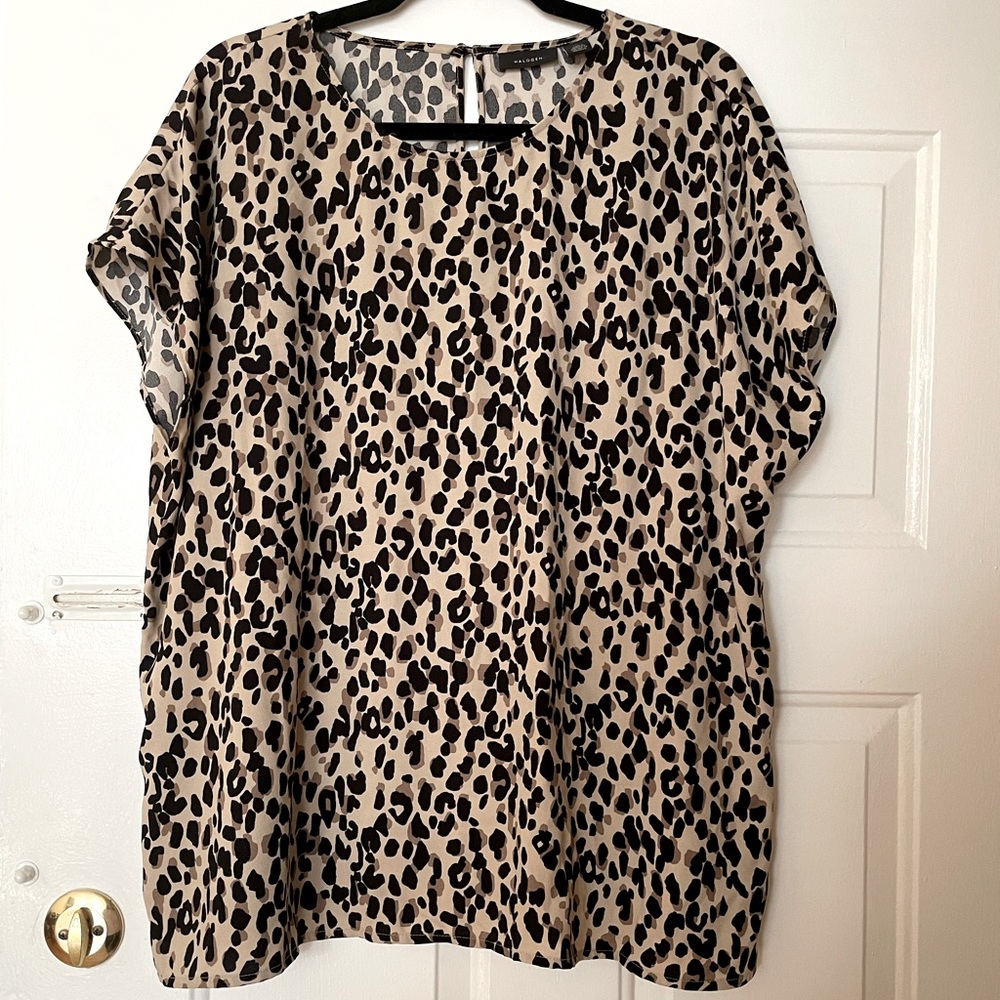 Halogen 2x leopard print top